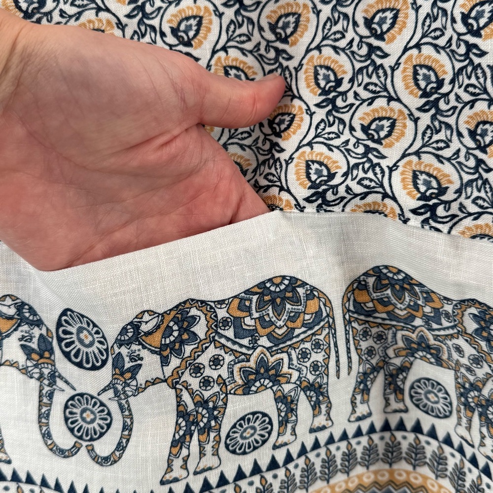 J. Jill Love Linen Women’s Sleeveless Tunic Top Floral Elephant Print Size M - Picture 8 of 9